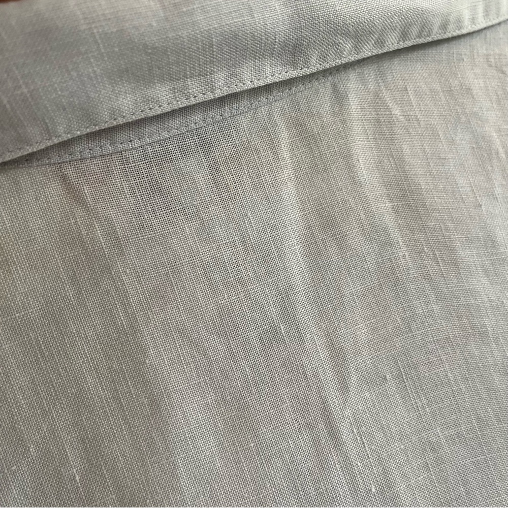 Eileen Fisher Light Blue Linen Button-Down Shirt - Picture 8 of 9